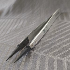 ESD pincett med utbytbar plastspets - spetsig