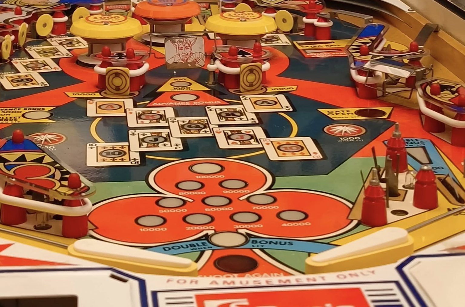 Flipperspel mekanik under playfield